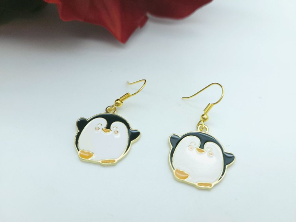 Pinguin Ohrringe goldfarben